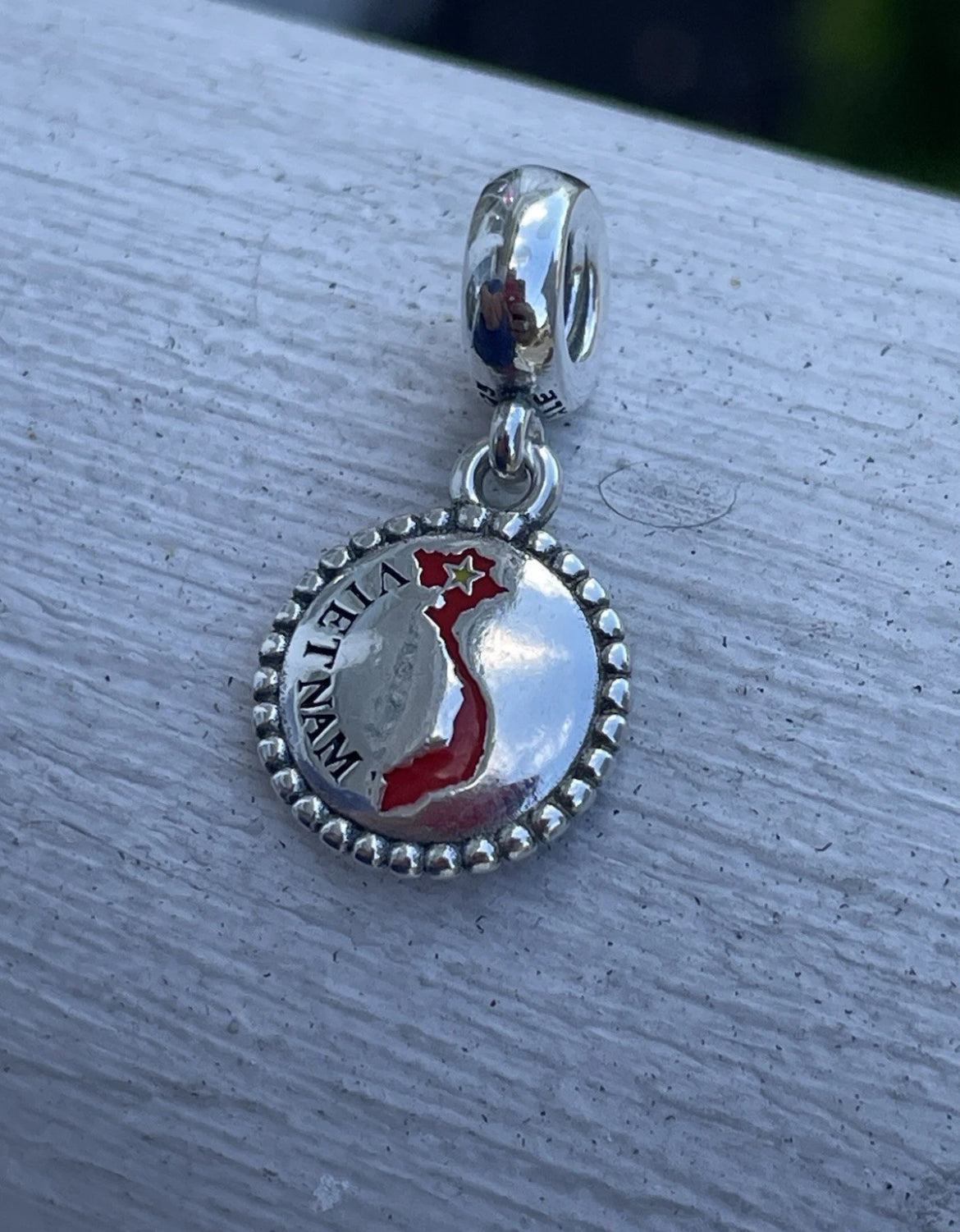 Pandora Vietnam Country Map Flag Exclusive Travel Dangle Charm