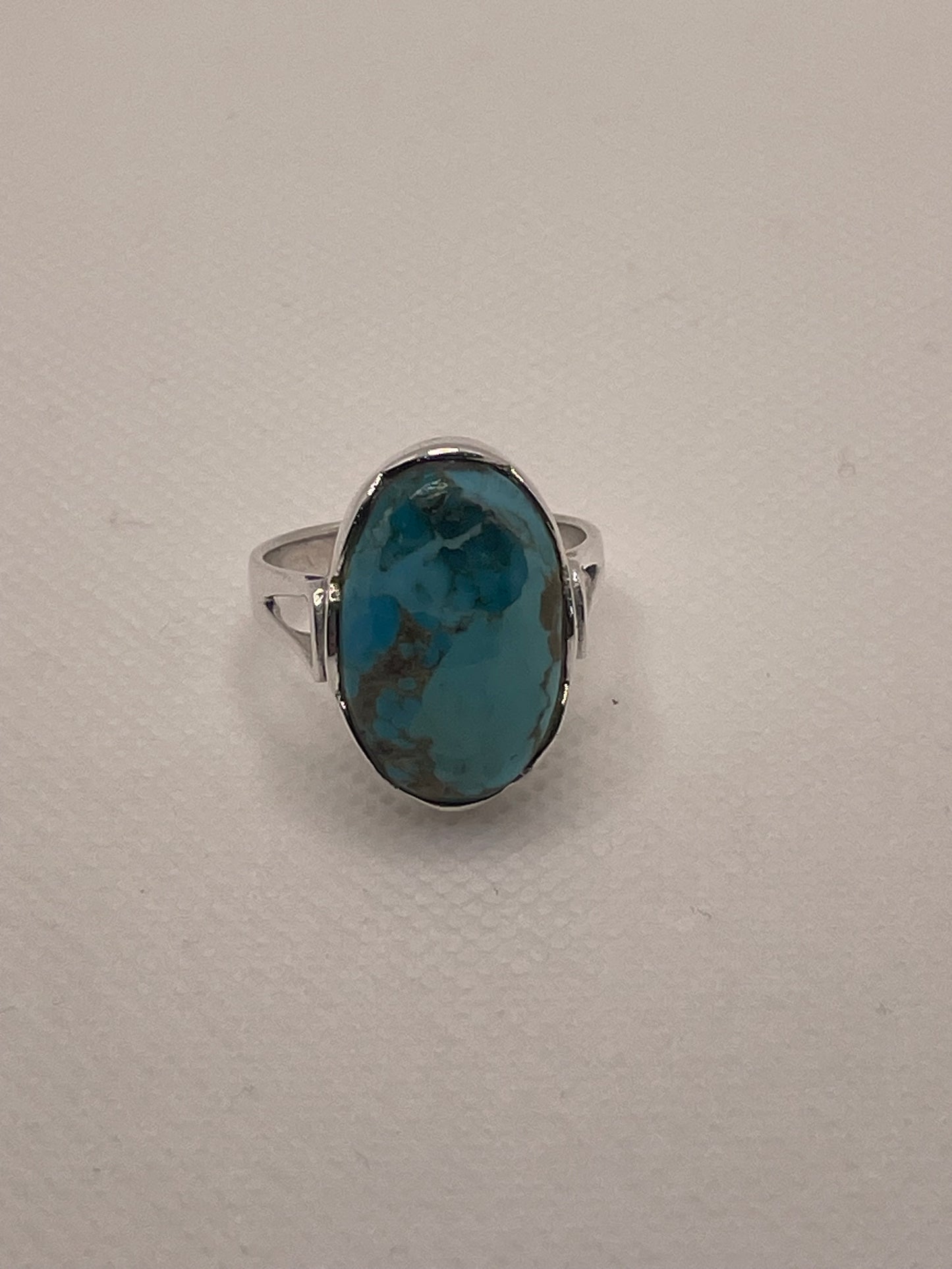 Designer NK 925 Sterling Silver Oval Natural Turquoise Ring