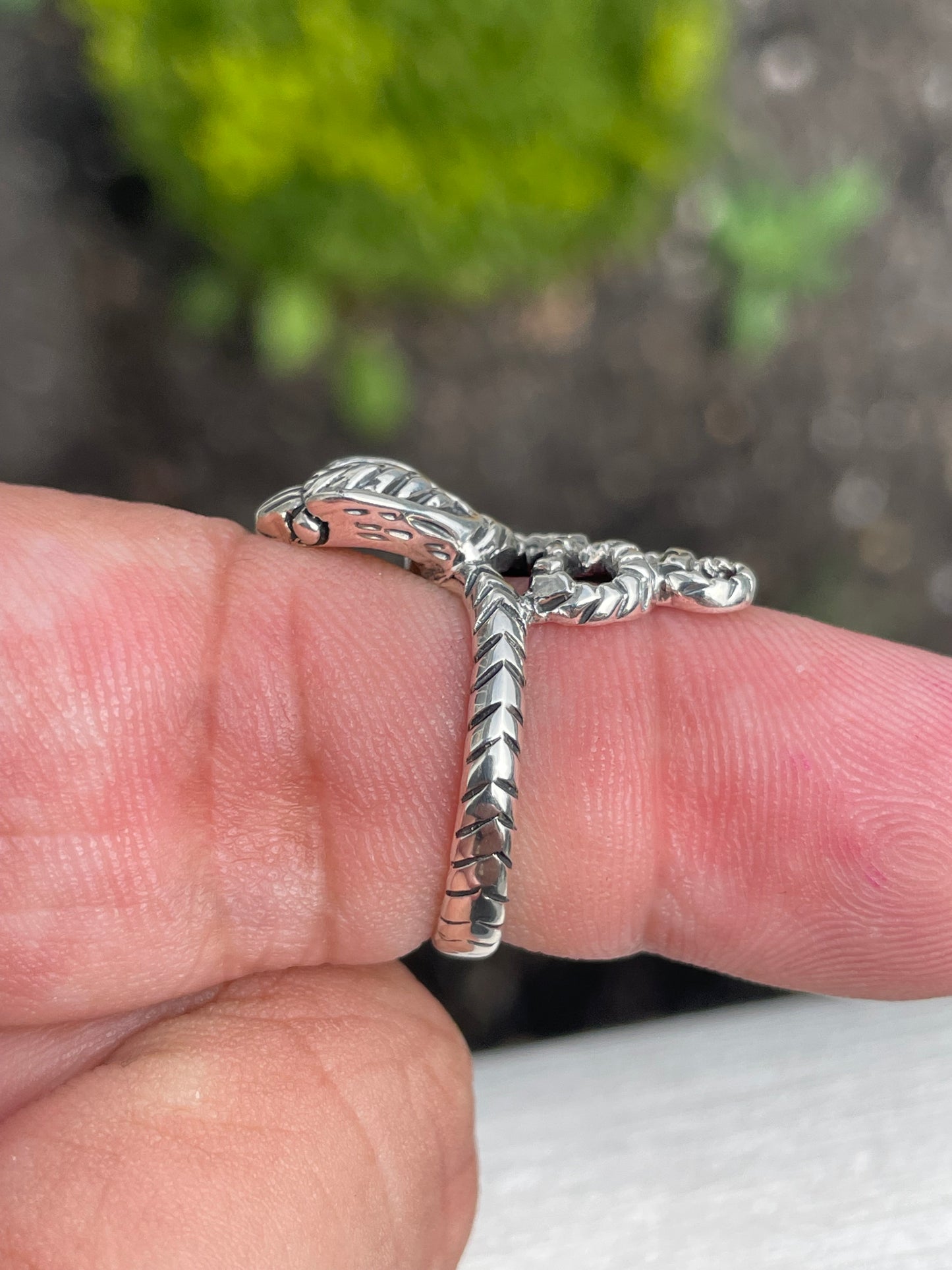 925 Sterling Silver Cobra Snake Ring Size 7