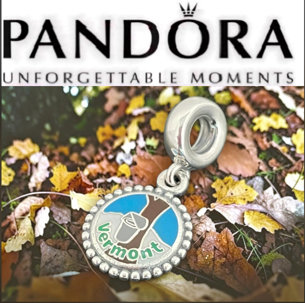 Pandora State of Vermont Exclusive Maple Tree Tapping Travel Dangle Charm
