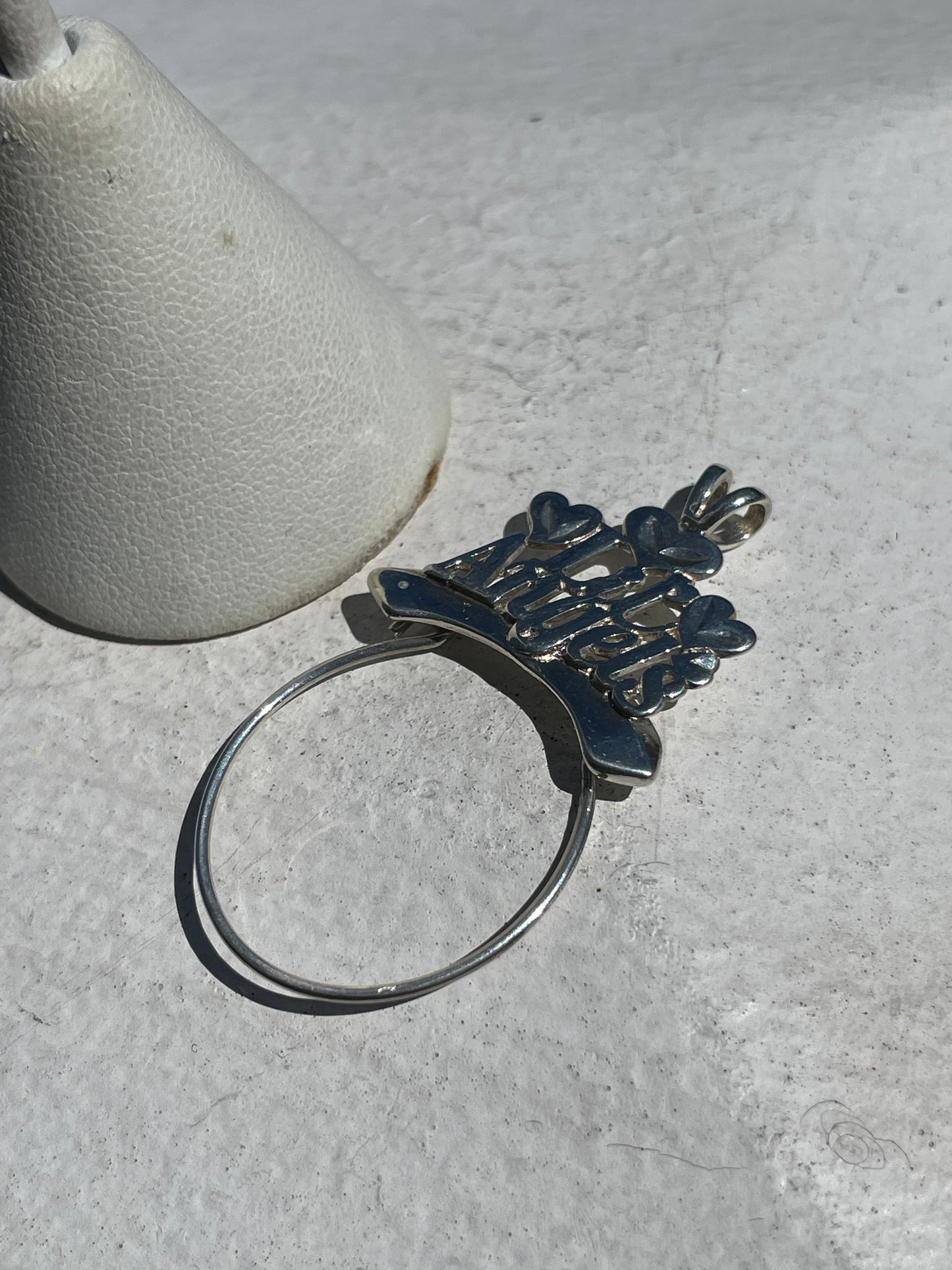 925 Sterling Silver Vintage Lil Angels Charm Holder Pendant