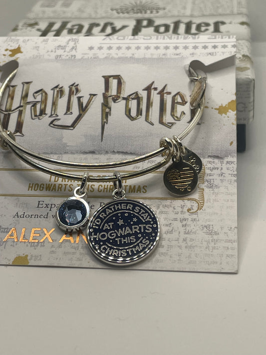 NWT Alex and Ani Harry Potter "I'd Rather Stay At Hogwarts This Christmas" Bracelet