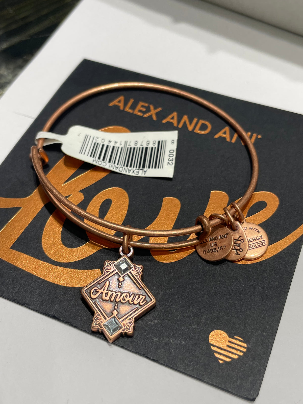 Alex and Ani Rose Gold Tone Amour Love Bracelet - New with Tags and Gift Box