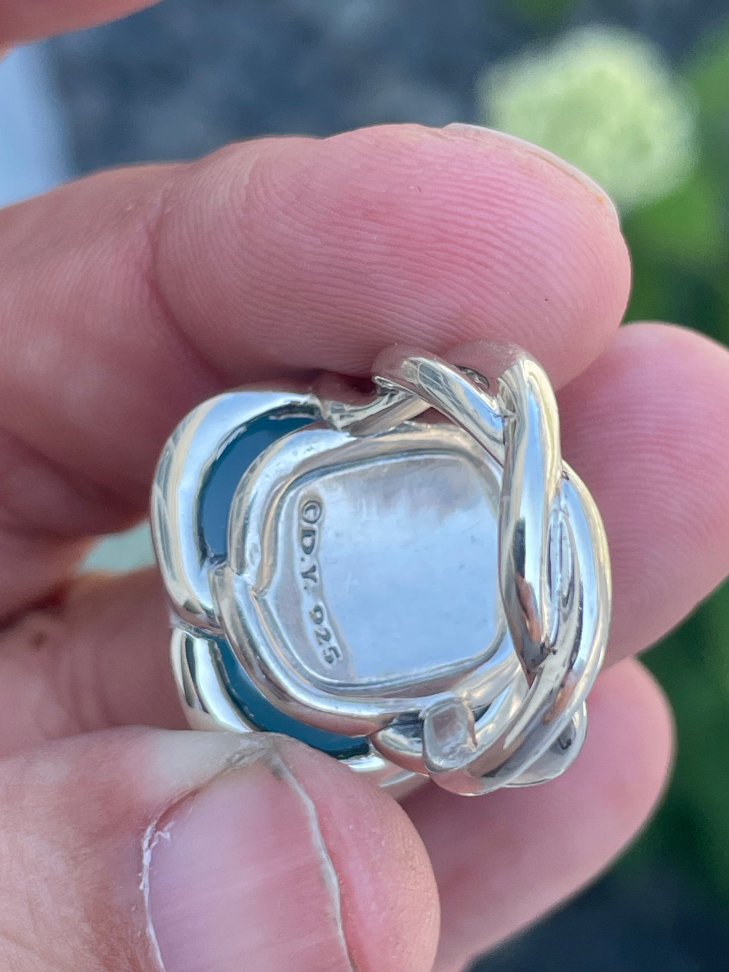 David Yurman Milky Blue Aquamarine Continuance Ring Size 6.5