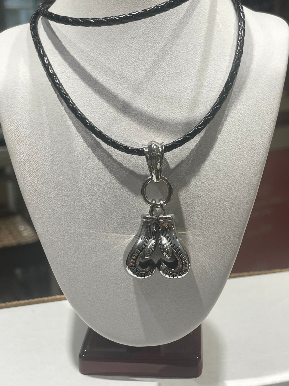 Stainless Steel 3-D Boxing Gloves Necklace