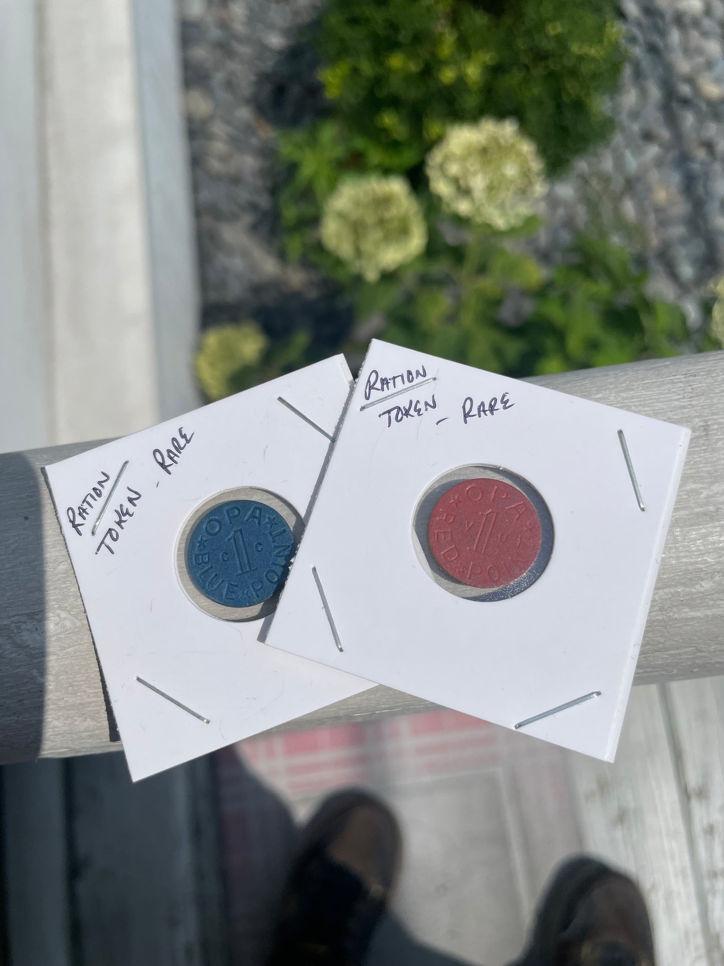 Genuine WWII blue point red point ration tokens