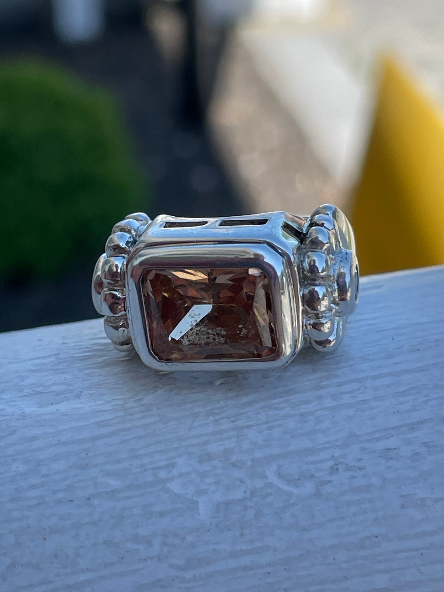 Designer ClD Clyde Duneier 5.65ct Champagne Topaz Ring Size 7.5