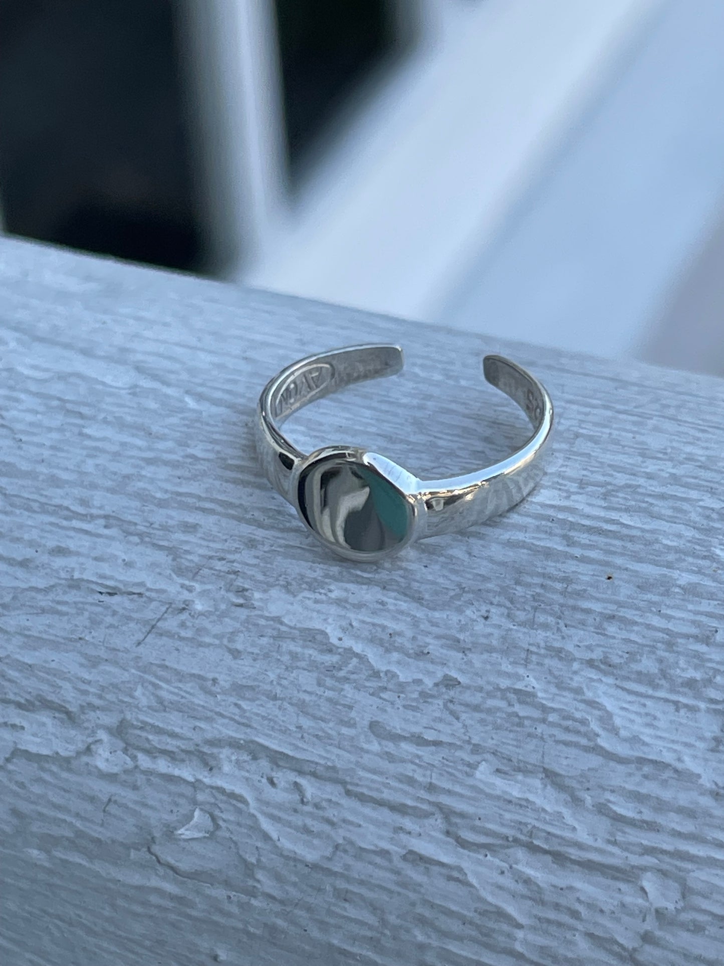925 Sterling Silver Signet Toe Ring