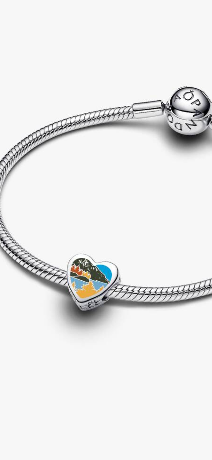 Pandora State of Vermont Exclusive Scenic Logo Travel Heart Charm