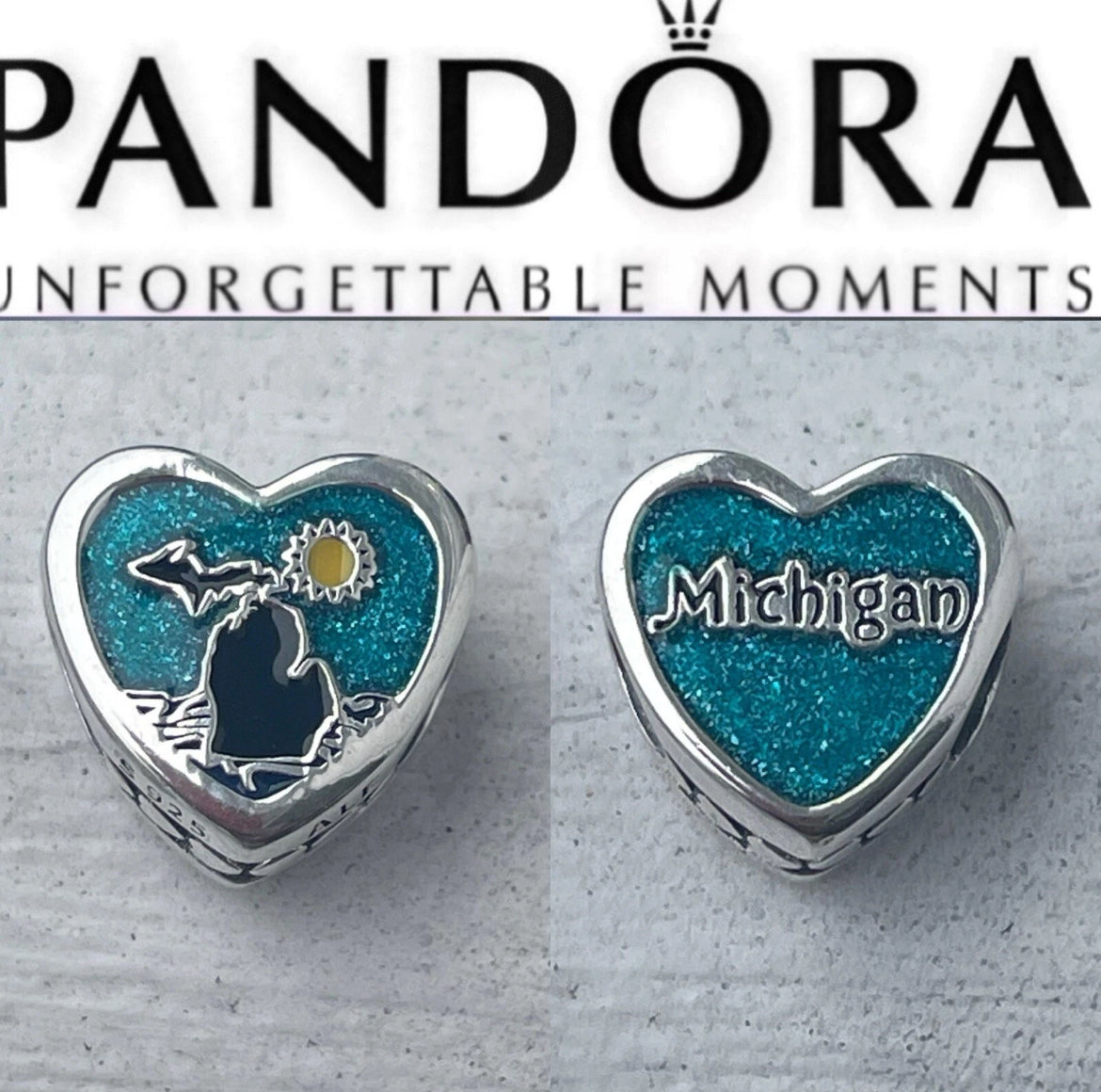 Pandora Michigan State Exclusive Travel Destination Heart Charm