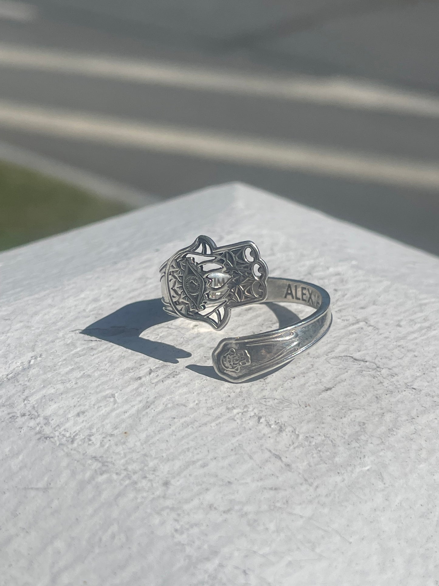 Alex and Ani 925 Sterling Silver Wraparound Hamsa Ring
