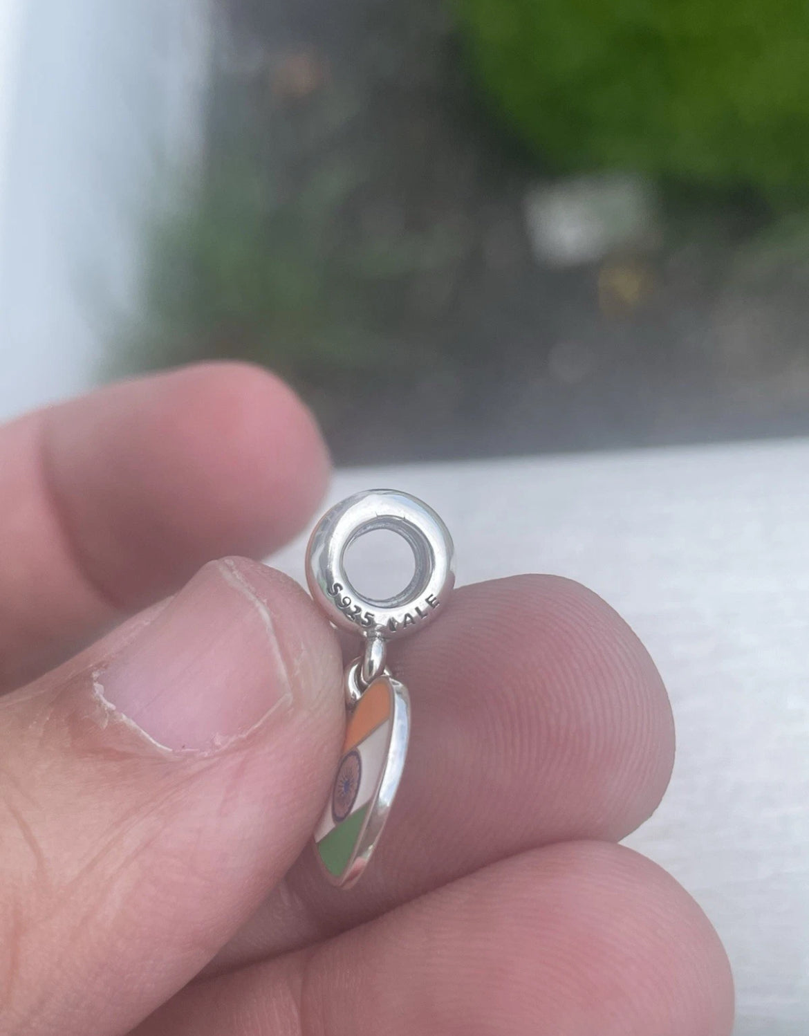 Pandora India Flag Country Exclusive Dangle Heart Charm