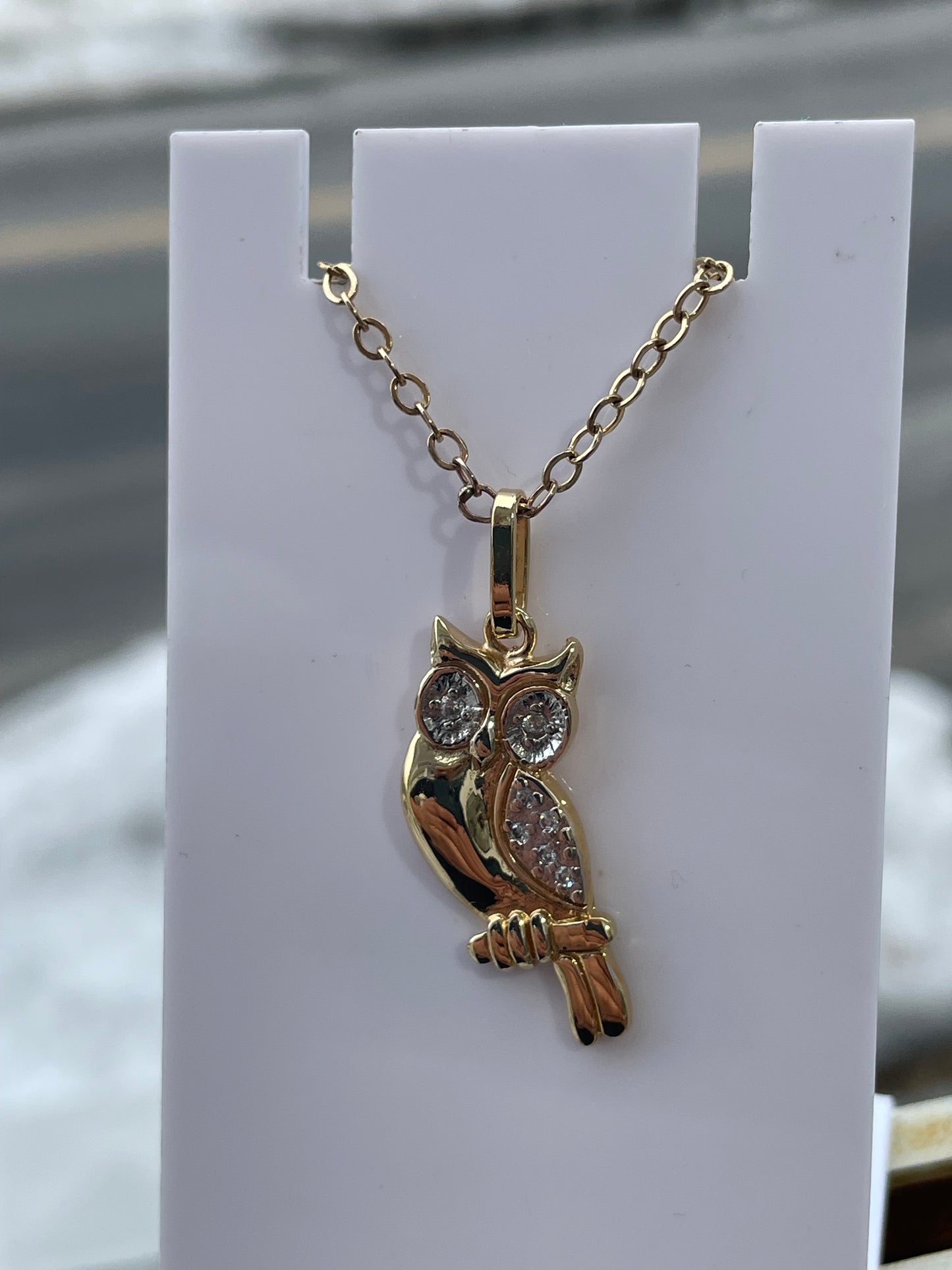 Gold Filled Owl Necklace 19”