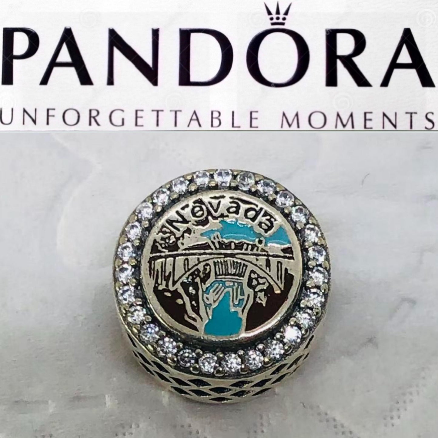 Pandora State of Nevada Exclusive Round Signet Charm