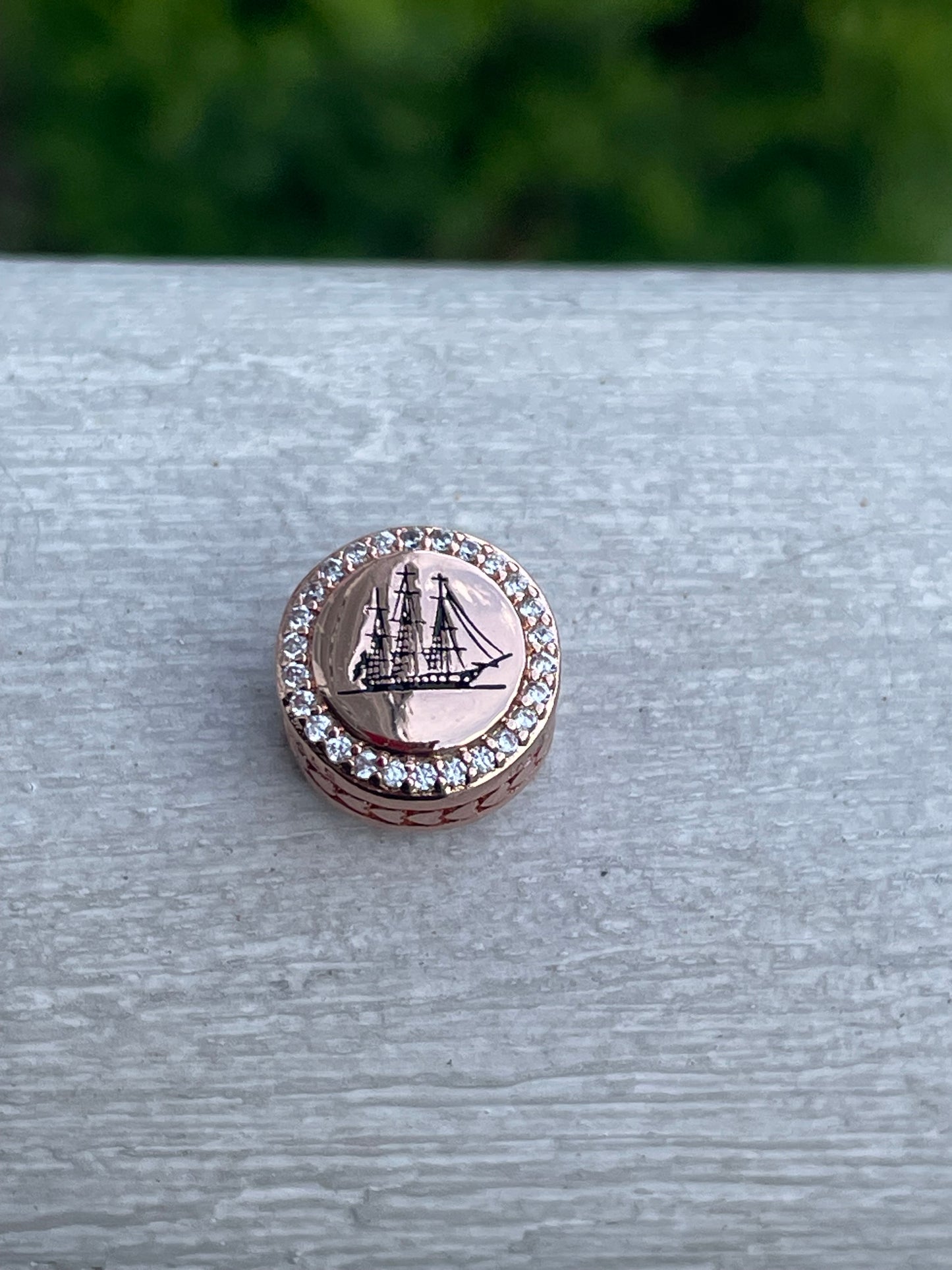 Pandora Boston Massachusetts State Exclusive Rose Gold Iconic Ship Signet Travel Charm