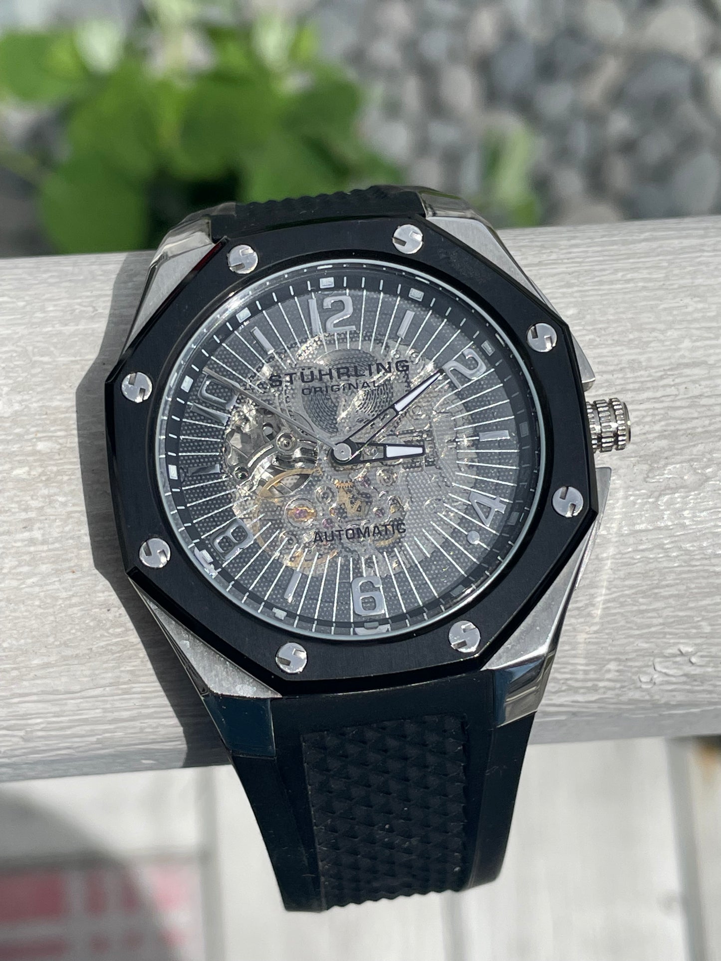 Mens Stuhrling Automatic Skeleton Watch Model ST 90089