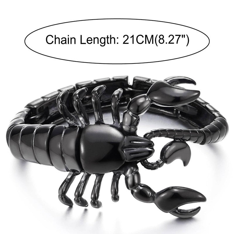 Black Stainless Steel Scorpion Bracelet