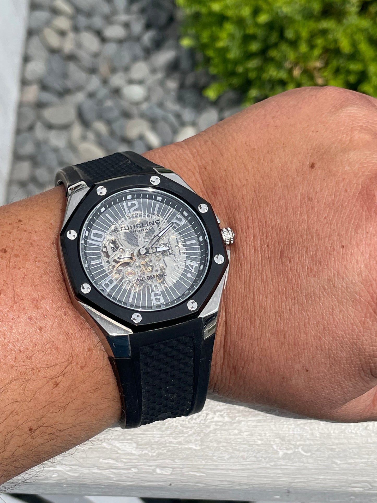 Mens Stuhrling Automatic Skeleton Watch Model ST 90089