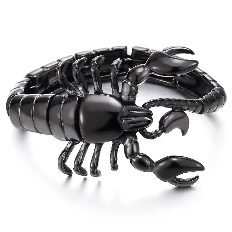 Black Stainless Steel Scorpion Bracelet