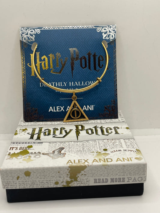 Alex and Ani Harry Potter Deathly Hallows Gold Tone Bracelet NWT