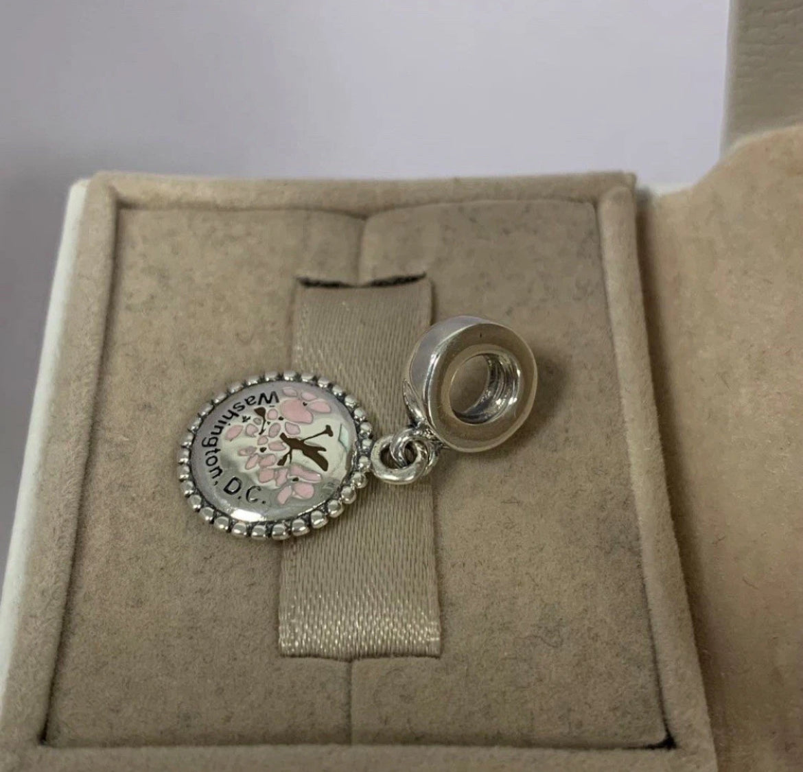 Pandora Washington D.C. Exclusive Cherry Blossom Travel Dangle Charm