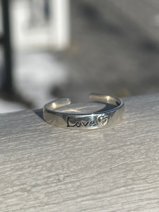 925 Sterling Silver Open Size Love Band Ring