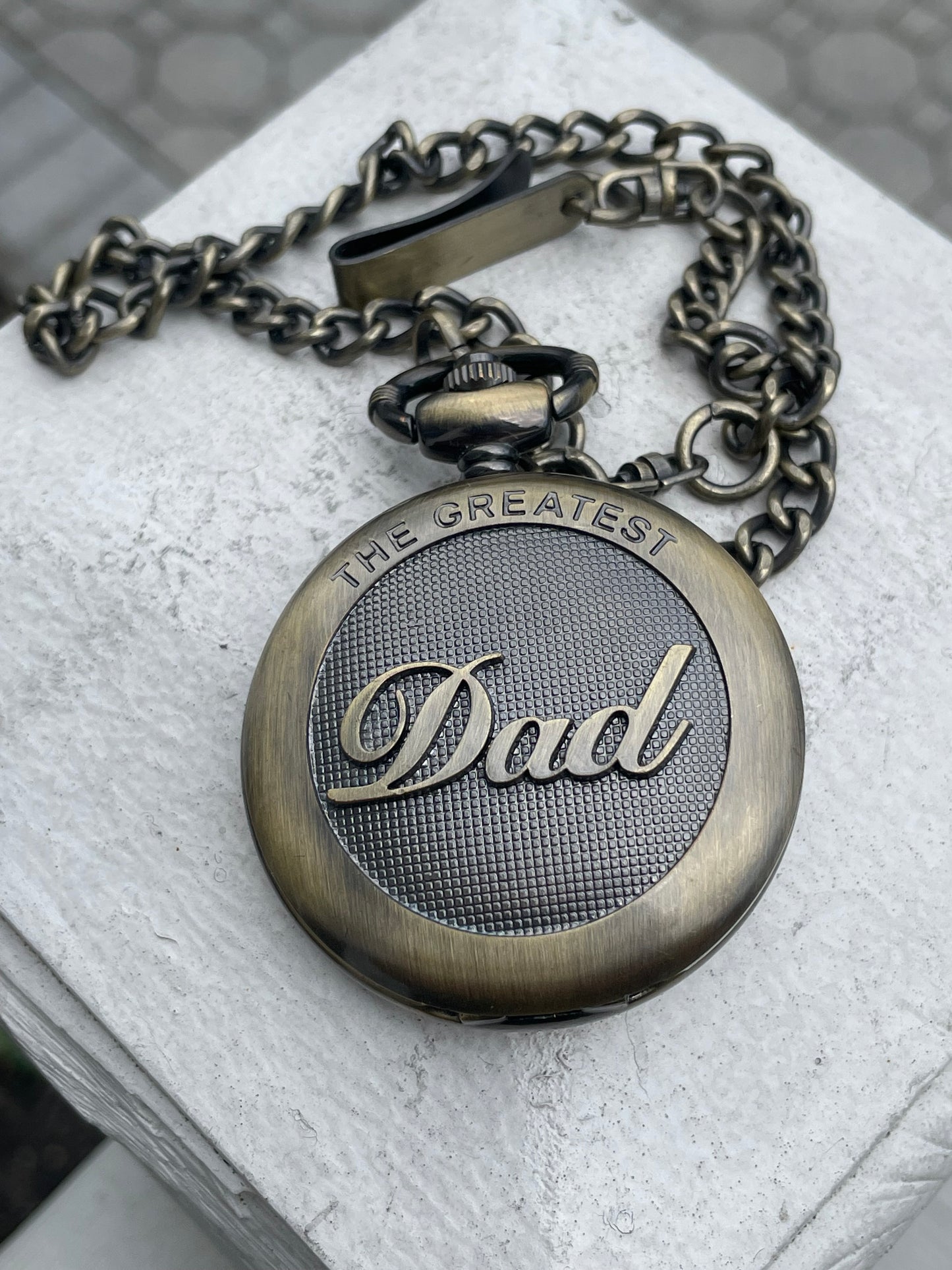 Dad Pocket Watch with Chain