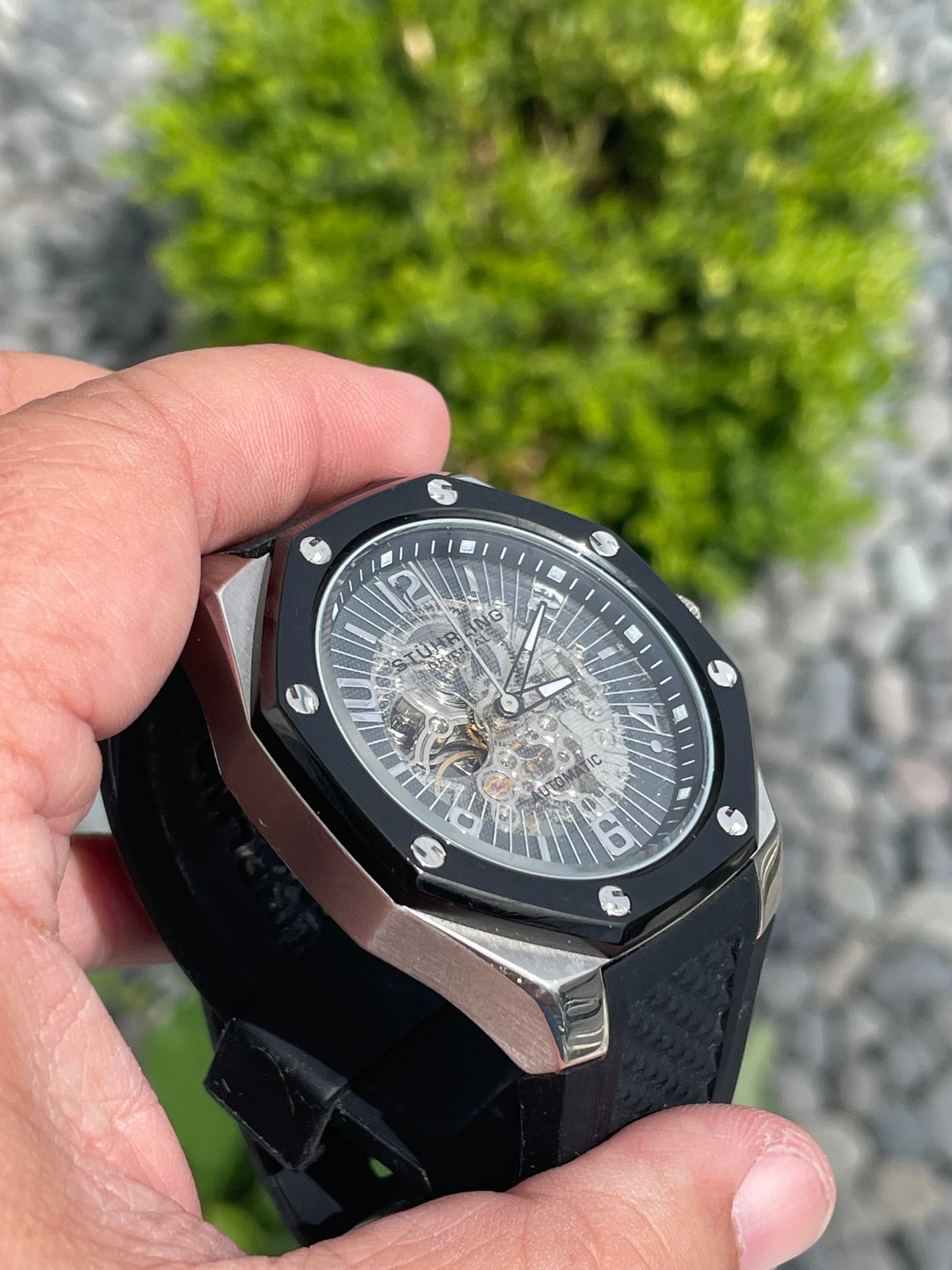 Mens Stuhrling Automatic Skeleton Watch Model ST 90089