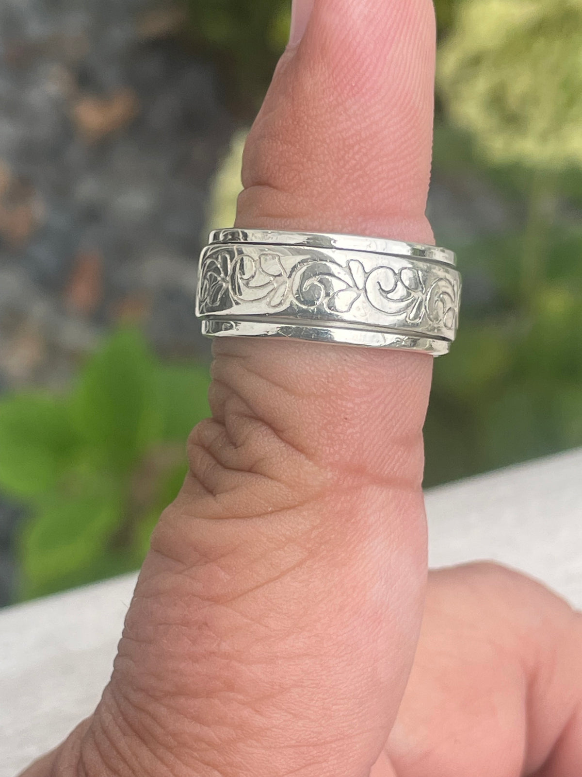 925 Sterling Silver Fidget Band Ring Size 7.5