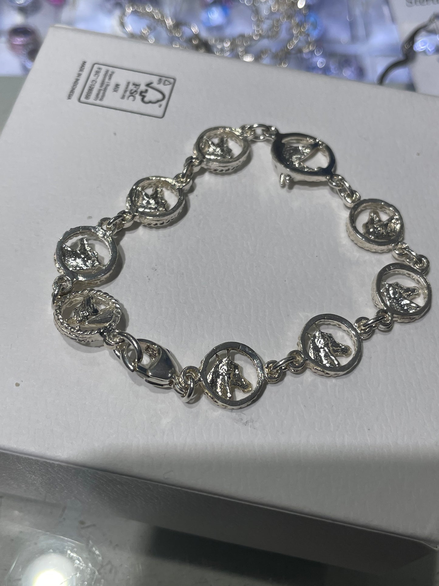 925 Sterling Silver Equestrian Show Horse Bridal Bracelet 7”