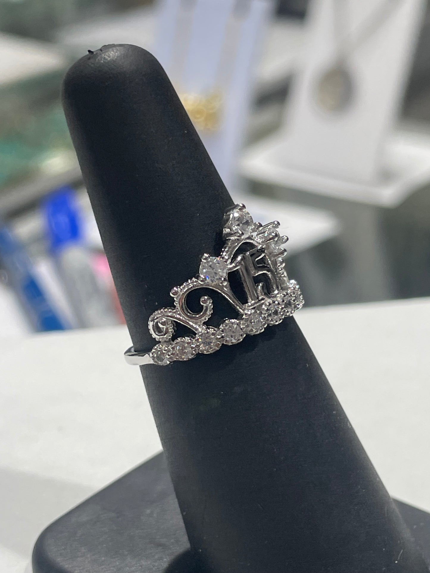925 Sterling Silver 15 Birthday Crown Ring Size 6