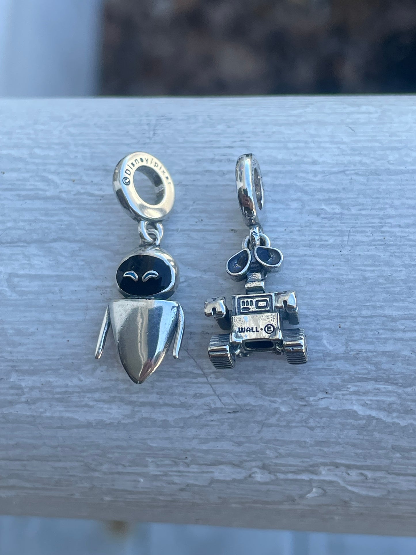 Pandora Lot 2 Charms Disney Wall-E & Eva Dangle Charms