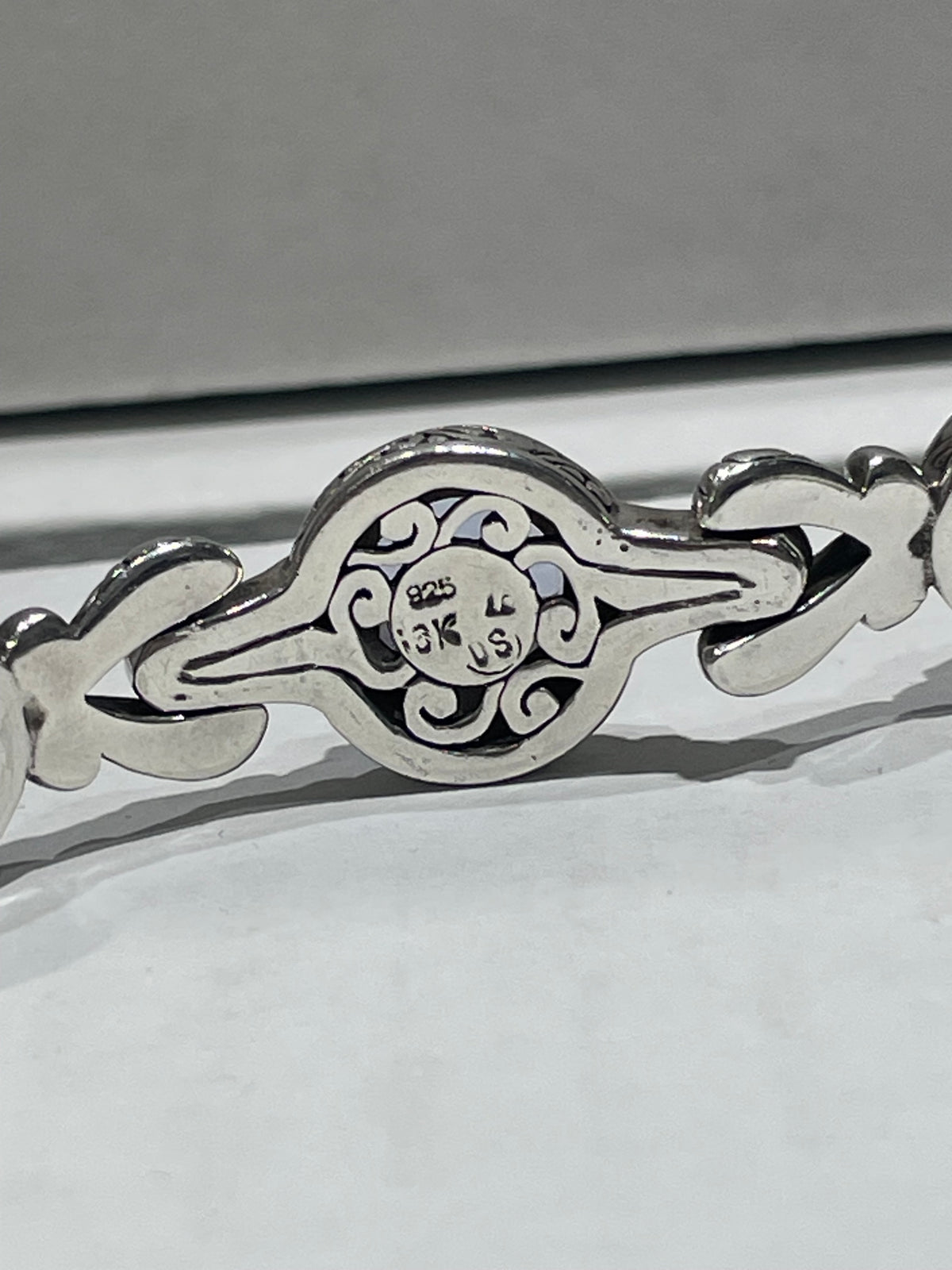 Designer David Schorr (DS) 925 Sterling Silver & 18k Gold Iolite Woven Bracelet