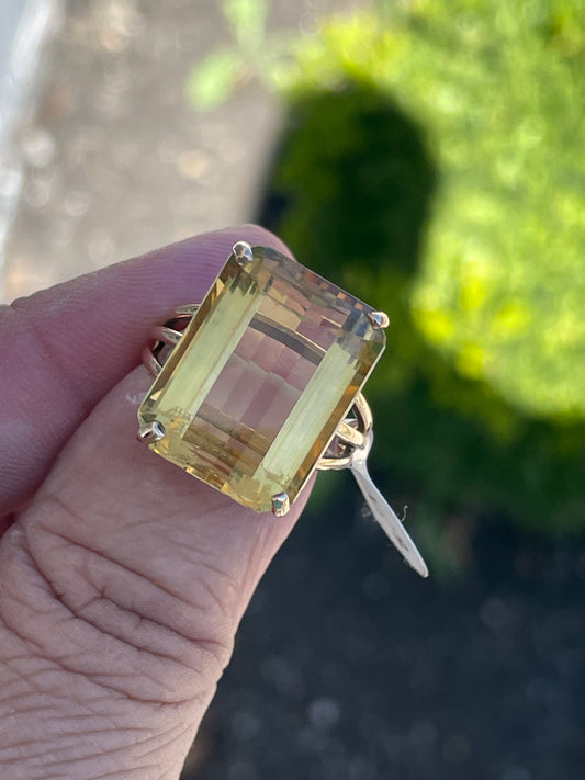 14k Gold Natural 25.0ct Citrine Cocktail Ring
