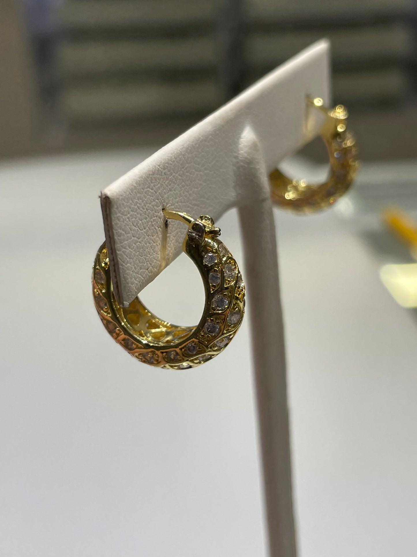 Pandora Shine Sparkling Pattern Hoop Earrings with Clear Zirconia 268318CZ