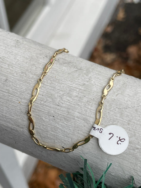 14k Gold Open Link Stack Bracelet 7”