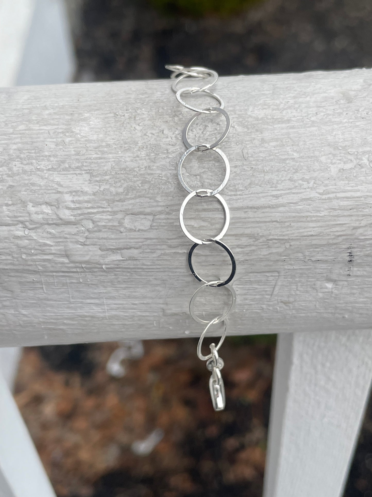 925 Sterling Silver Circle upon Circle Bracelet 7.5”