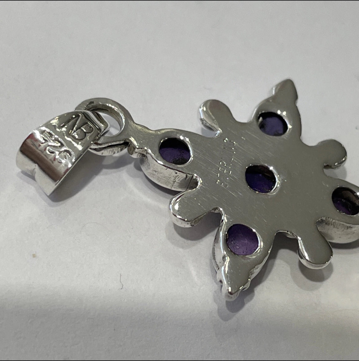 Designer Nikki Butler 925 Sterling Silver Amethyst Cross Pendant