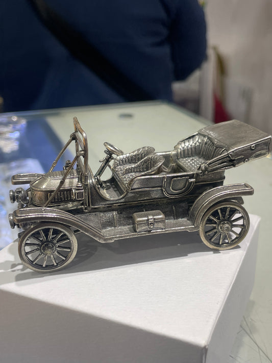 1911 Silver Stanley Steamer 70 Miniature Model Car ~ Franklin Mint