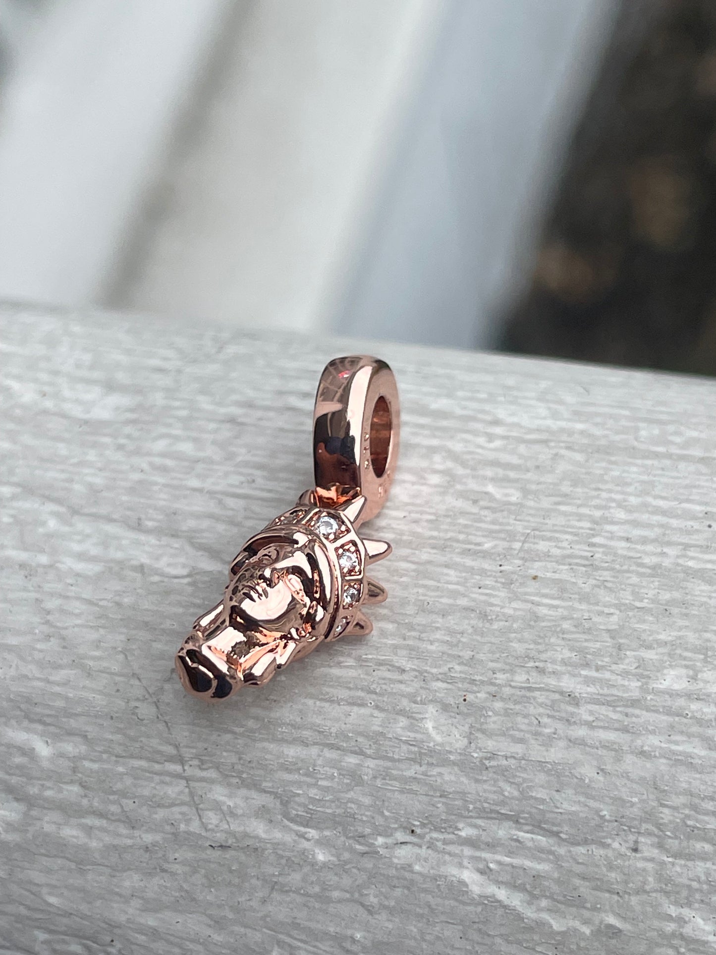 Pandora Rose Gold Statue of Liberty Head Dangle Charm