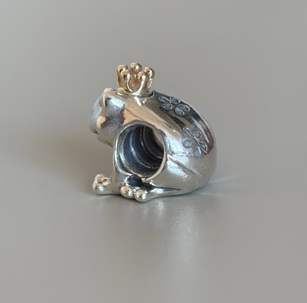 Retired Pandora Frog Prince Charm w/ 14k Gold Crown 791118