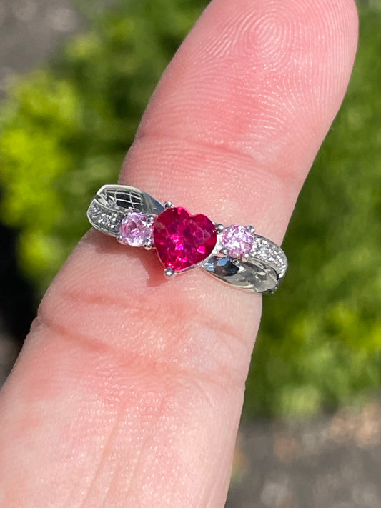 925 Sterling Silver Sweetheart Valentine Heart Ring