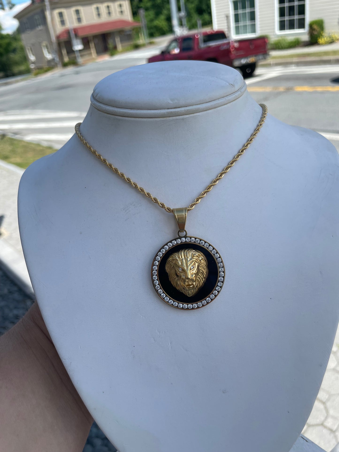 Stainless Steel Lion Gold Plated Necklace
