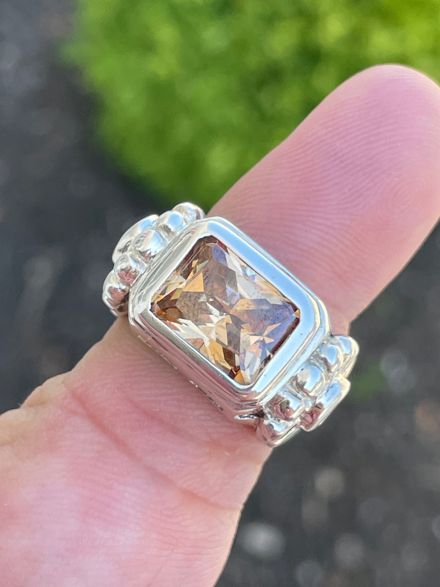 Designer ClD Clyde Duneier 5.65ct Champagne Topaz Ring Size 7.5