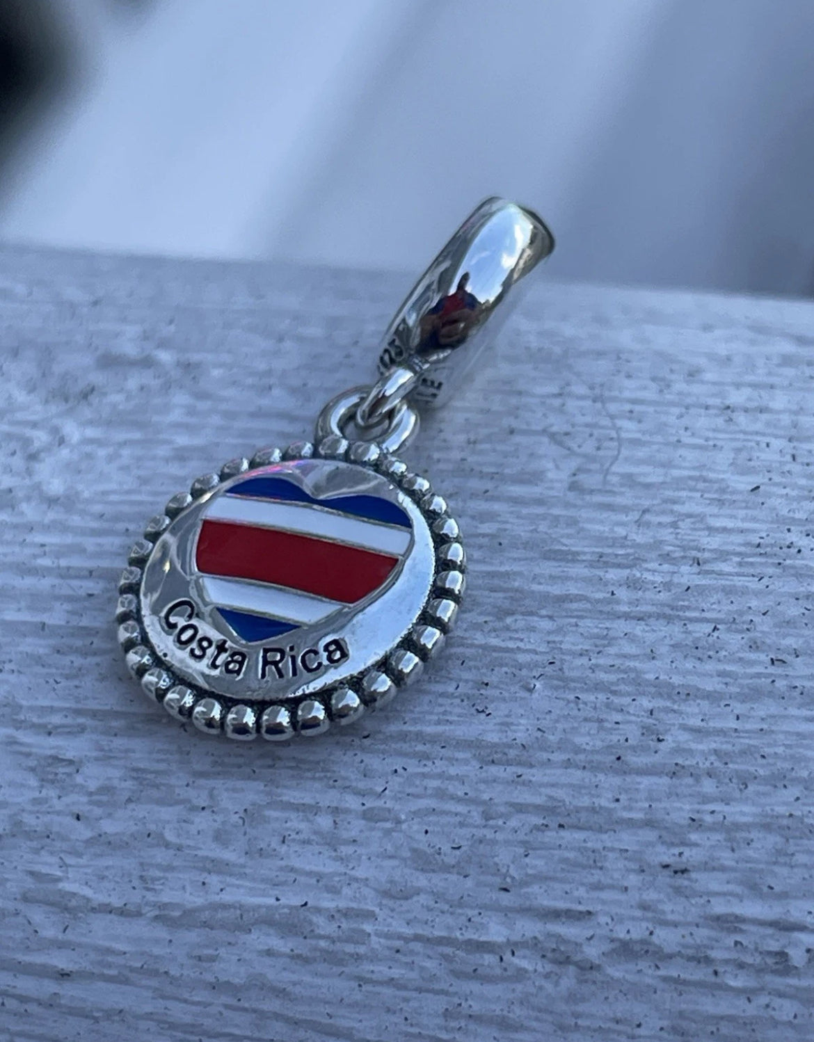 Pandora Costa Rica Country Heart Flag Exclusive Travel Moments Dangle Charm