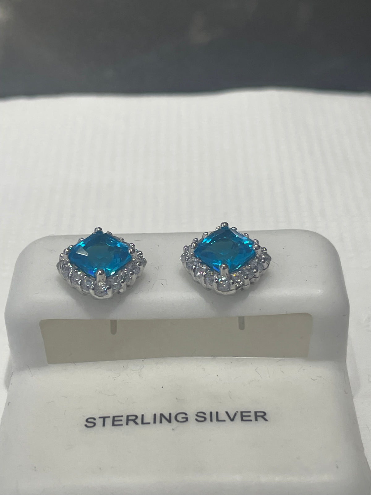 925 Sterling Silver Hampton Blue Topaz Stud Earrings