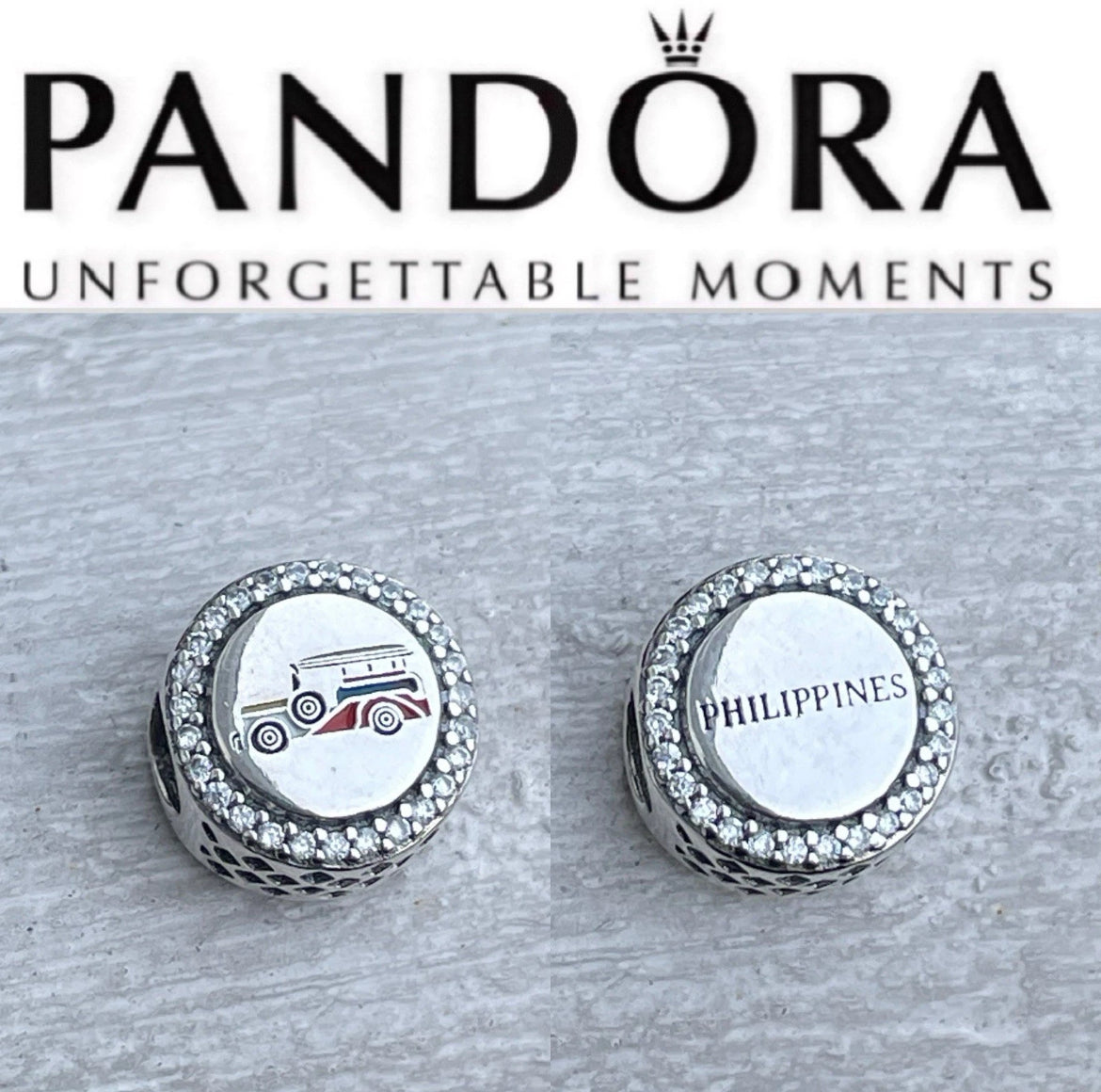 Pandora Philippines Exclusive Country Round Signet Jeepney Image Charm