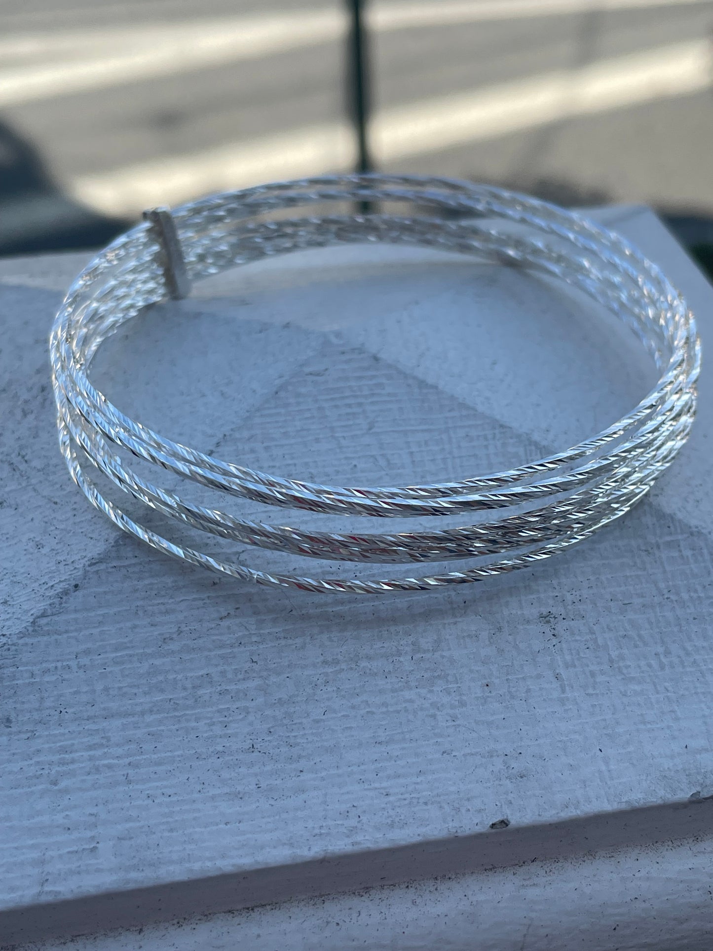 925 Sterling Silver 7pc Twist Bangle Bracelet Lot 8.5”