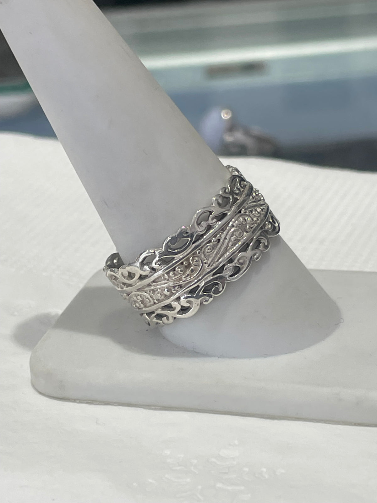 Designer Sarda 925 Sterling Silver Bali Style Band Ring Size 11