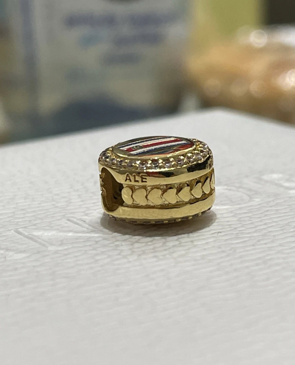 Pandora Costa Rica Country Flag Exclusive Gold Shine Travel Signet Charm